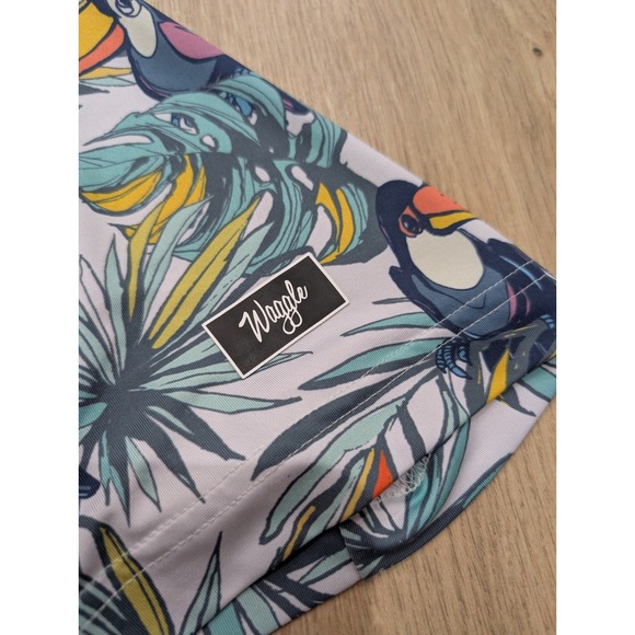 Waggle Golf Men's Polo Shirt Toucan Tropical Performance All Over Print Large - Picture 2 of 6